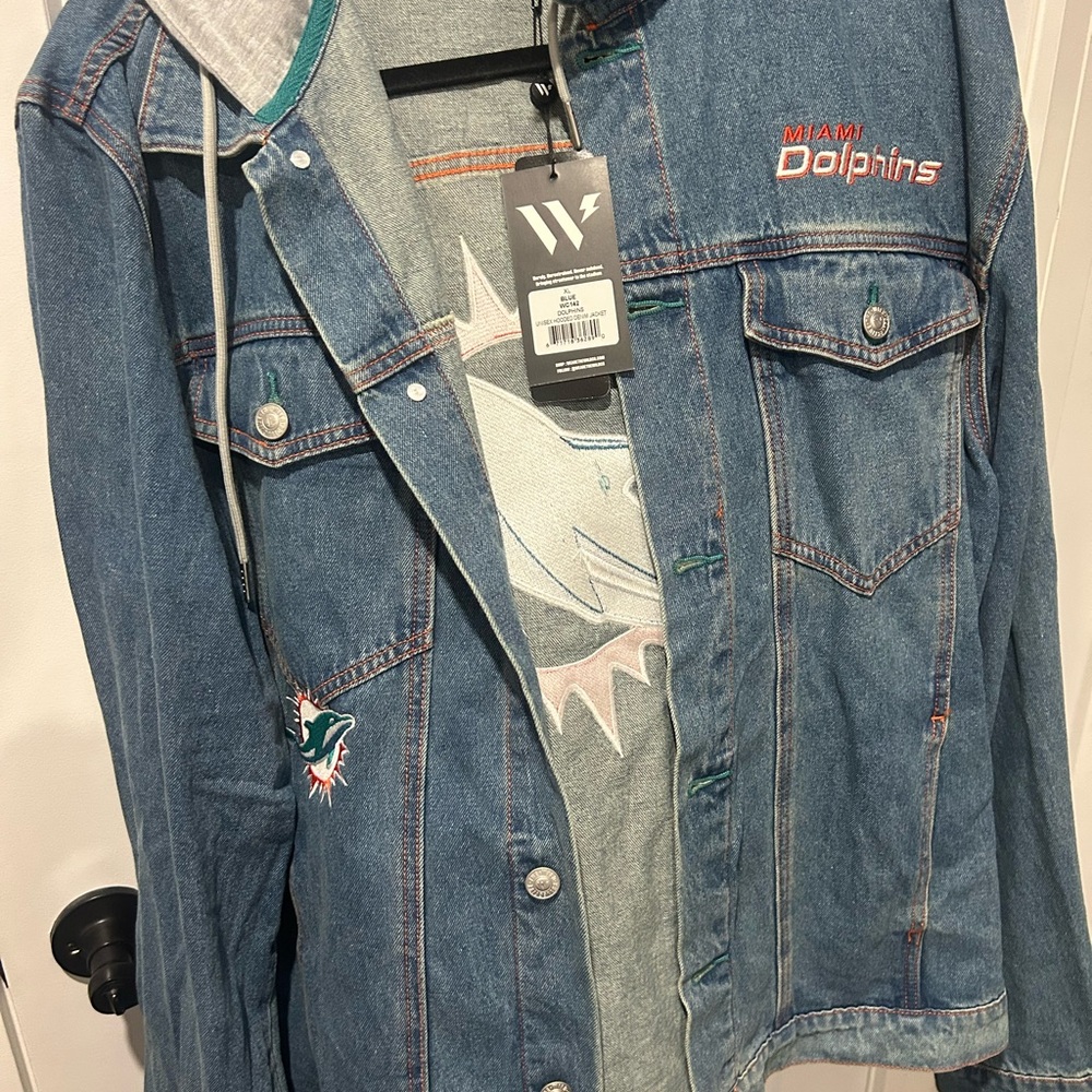 Miami Dolphins Denim Jacket Unisex